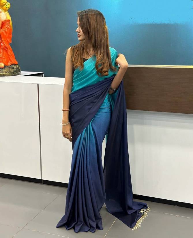 DAC Tassles Designer Chinon Silk Party Wear Readymade Sarees Wholesale Market In Surat